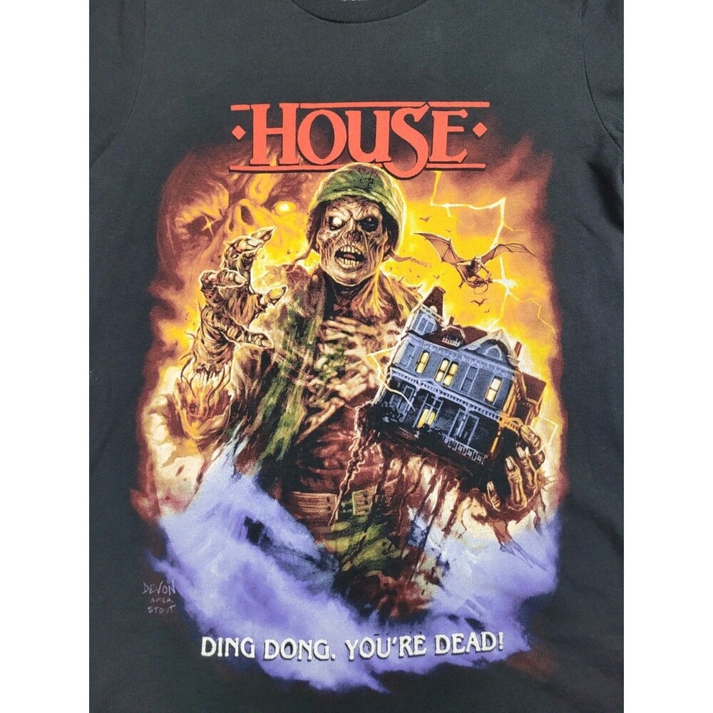 Cavity Colors House Tshirt XS Black Ding Dong You're Dead Horror Film Retro